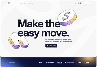 Real estate SaaS hero clean design hero minimal modern real estate saas ui ux web design website website design