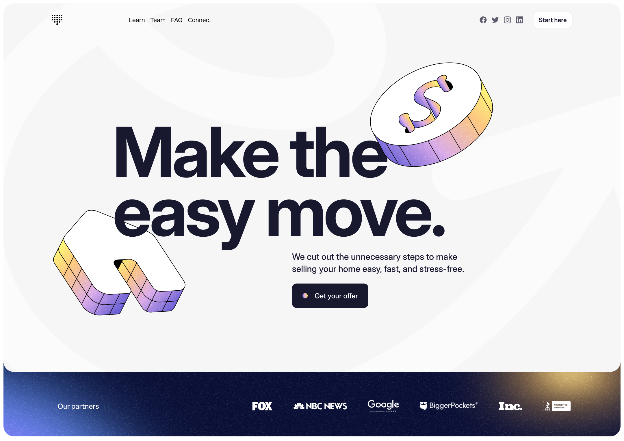 Example of Landing Page (Webflow/Framer)