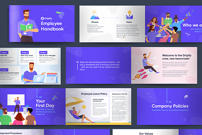 Brochure - Employee Handbook Design b2b blue booklet brand branding brochure business catalog company design graphic design handbook infographic instructions layout marketing pdf print proposal ui