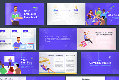Brochure - Employee Handbook Design b2b blue booklet brand branding brochure business catalog company design graphic design handbook infographic instructions layout marketing pdf print proposal ui