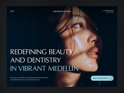 Hero Section — Aesthetic Clinic Website aesthetic clinic beauty clinic branding cinematic design clean ui creative direction dark ui digital studio healthcare hero section homepage concept landing page medical website modern layout premium website responsive design typography ux ui vibrant design web design