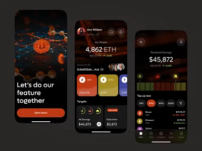Crypto & Savings Management App app app design crypto crypto app crypto currency crypto service defi design mobile mobile app ui ux wallet