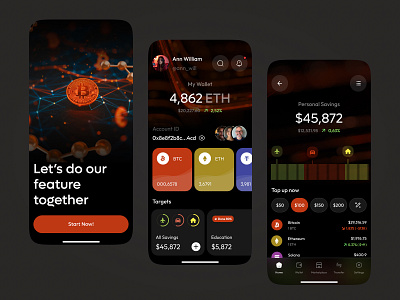 Crypto & Savings Management App app app design crypto crypto app crypto currency crypto service defi design mobile mobile app ui ux wallet