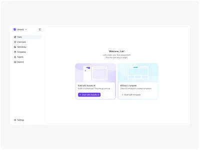 Assessment tests / empty state assessment b2b b2c dashboard empty state home light mode product design saas test web app