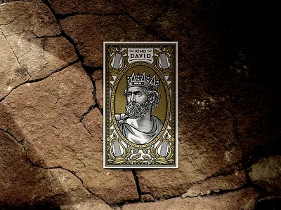 Word on Fire - Prayer Card bible david design drawing engraving graphic design holy illustration king portrait religion royal saint vintage woodcut
