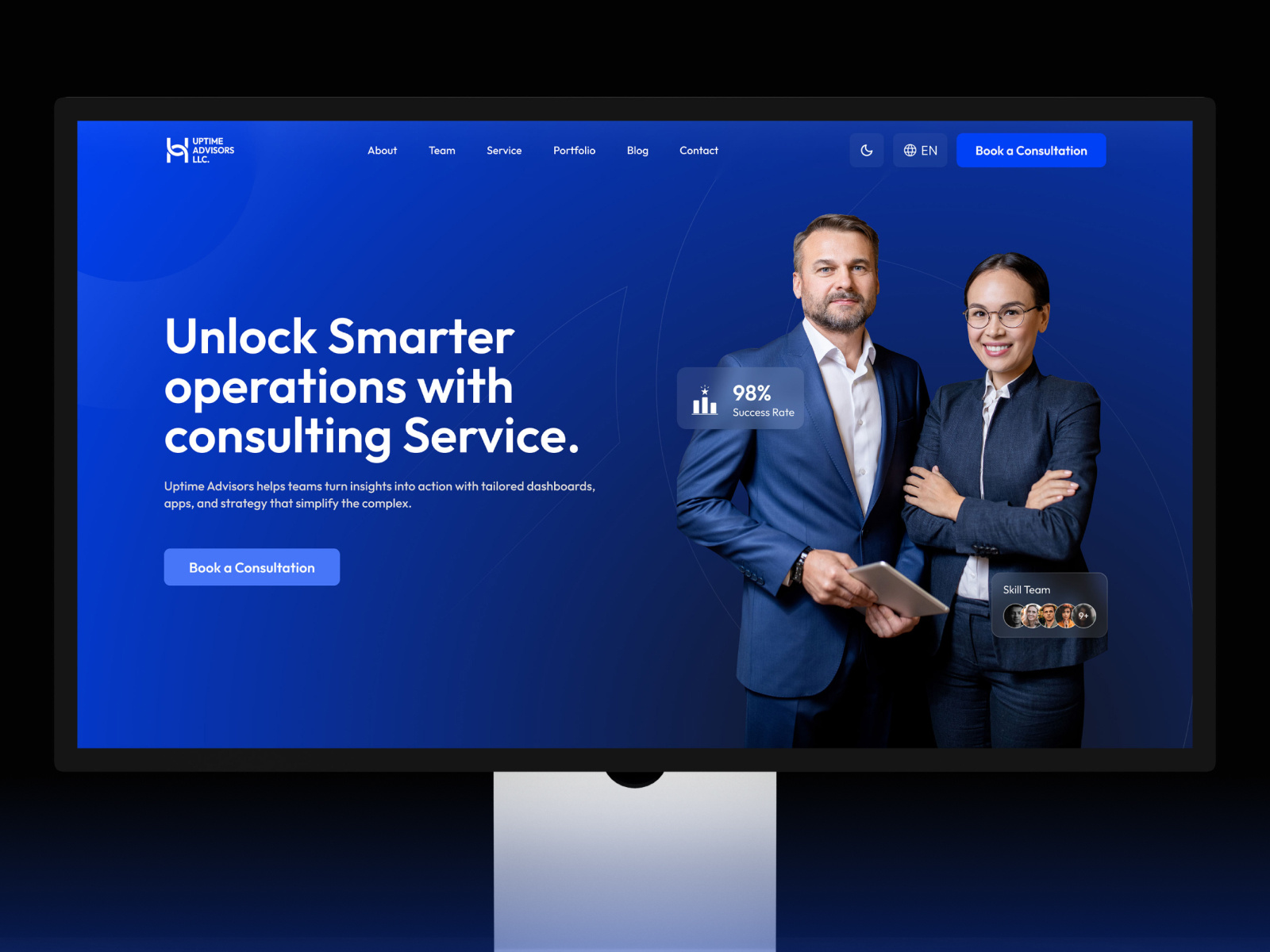 💼 Uptime Advisors LLC – Consulting Website Design & Development b2b website design system financial advisor website landing page modern design professional website ui uiux user experience web web development web ui website design wincasoft