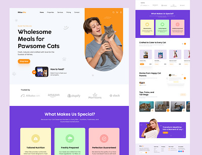 Pet Food Shopify Website Design cat food branding cat food website creativedesign dog food dog food website doglovers figma website modernwebdesign pet care web design pet care website pet food branding pet food shopify pet food website petbrand petbranddesign petnutrition petproductdesign petshopwebsite petwebsiteui shopify website