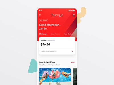 Loyalty App Redesign Concept app card clean mobile simple ui