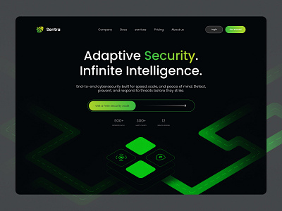 Sentra – Cybersecurity Hero Section 3d animation branding design graphic design illustration logo motion graphics ui ui design ux design vector website deisgn