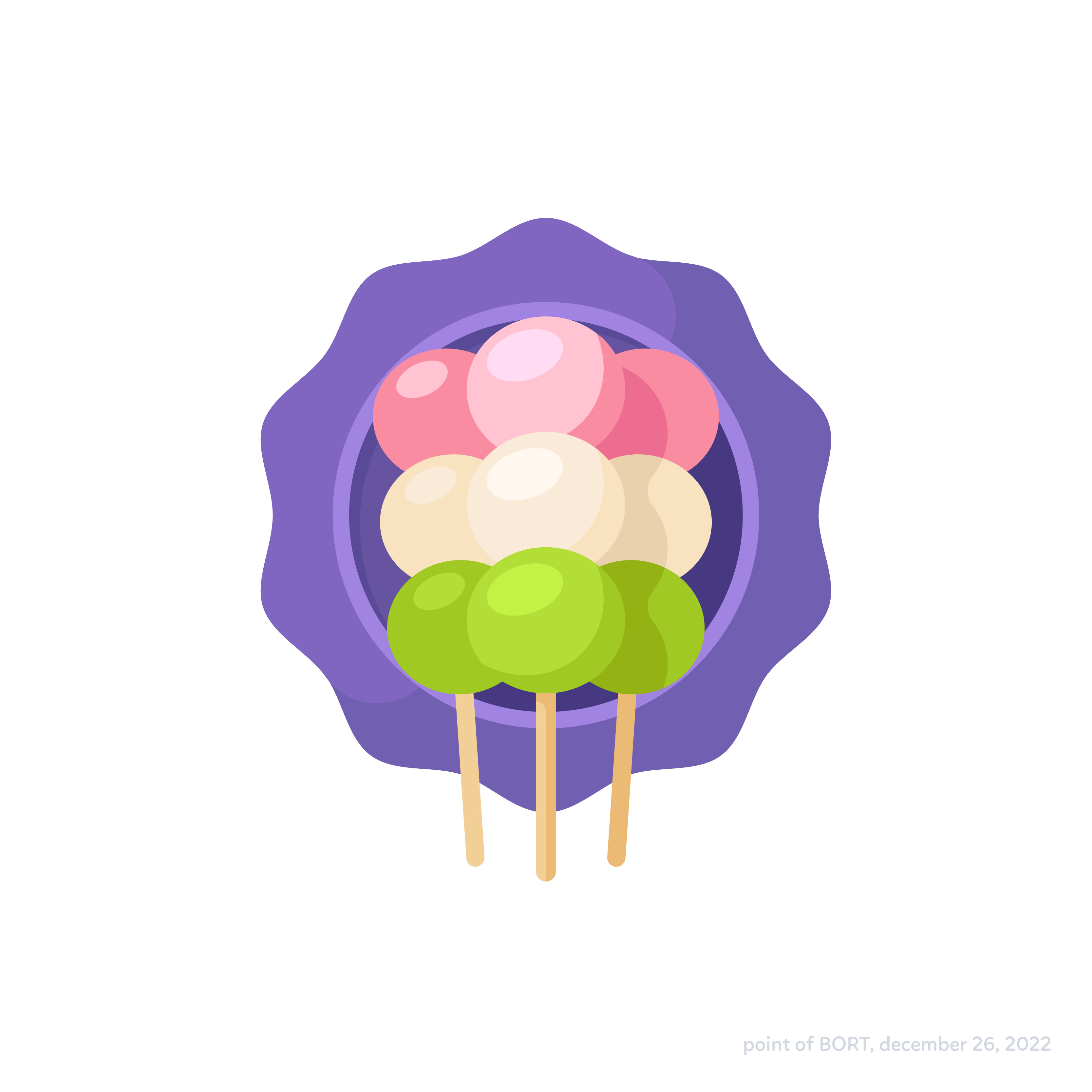 Japanese sweetness Hanami dango, vector daily illustration 2022 2d anime artwork branding challenge daily dango design flat graphic design icon illustration inspiration japanese logo ui vector