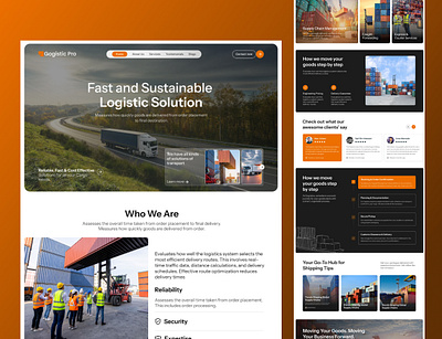 Modern & Sustainable Logistic Website Design cargo cargowebsite figmawebsite logistic website design shippingwebsite transportwebsite ui uiuxdesign websitedesigner websitemockup websitetemplate