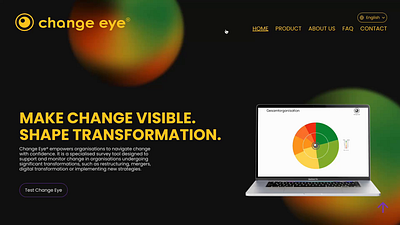 Change Eye: Homepage scroll effect animation branding motion graphics ui