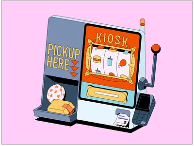Cloud Kitchens - 2025 branding burger fast food food illustration kiosk kitchen slot machine