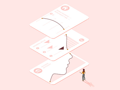 'Open banking AI Advisor' – Wired and JP Morgan advisor ai ai assistant bills face finance financial graph illustration isometric payment