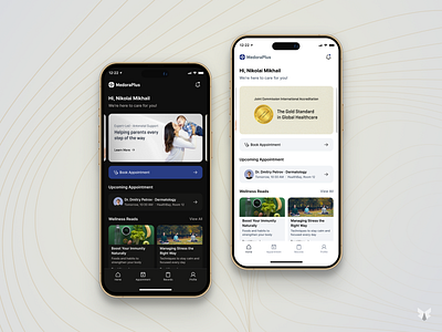 Healthcare App - Medora Plus app app design dark mode doctor health health care healthcare hospital medical medical care medicine mobile app ui ui design user interface ux ux design