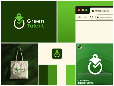 Green Talent- Logo and brand Identity Design. 3d brand brand guidlines brand identity branding g human logo g logo graphic design graphic designer green greentalent illustrator logo logo design logo designer social media kit social media pack vector logo