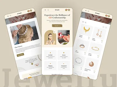 Luxury Jewelry Shopping App app design app screen application clean diamond app e commerce ecommerce app fashion app gold jewelry luxury brand minimal mobile app online shopping product design shopify shopify app shopify development shopping app shopping cart store app