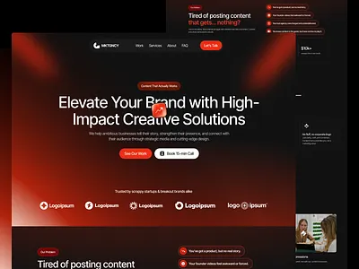 Marketing Agency Landing Page Website UI Design banner banner design brand brand design branding design design studio figma graphic design illustration logo studio studio website design ui uiux ux web design