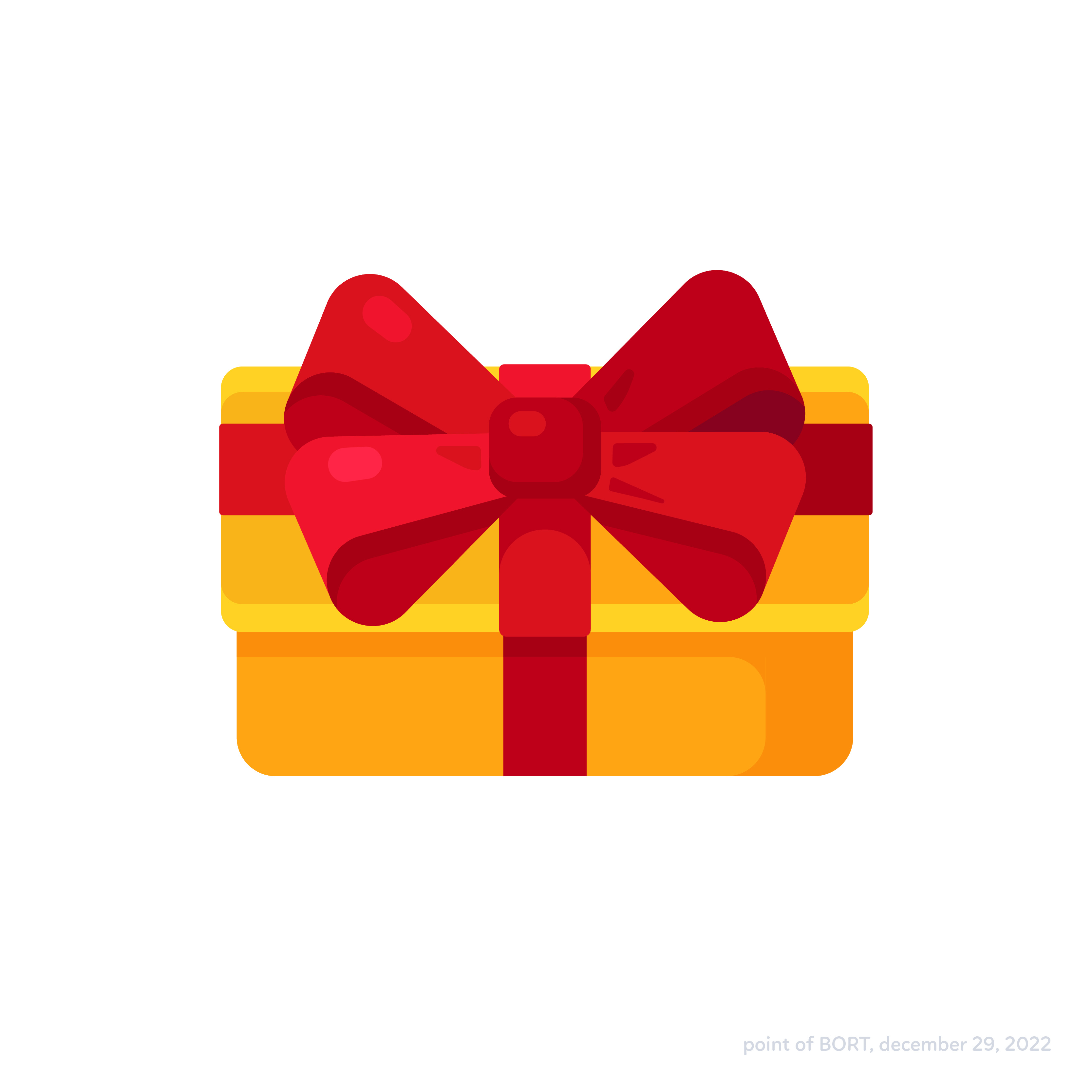 Christmas gift with bow, vector daily illustration 2022 2d artwork branding challenge christmas daily design flat gift box graphic design icon illustration logo ui vector