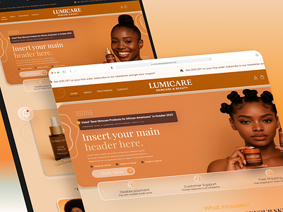 LumiCare🧴 — Modern Skincare & Beauty Website Design branding design figma ui ui design website