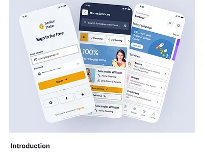 Senior Assist – Community Support & Activity App app design app ui design clean ui figma design figma ui mininmal design mobile app design product design ui design uiux uiux design user interface
