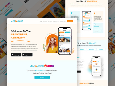 UraWarrior – Fitness & Wellness Platform UI/UX Design app design branding clean ui community website dashboard app design figma design graphic design landing page mental health minimal design modern ui saas app design ui ui ux design user interface design ux web design