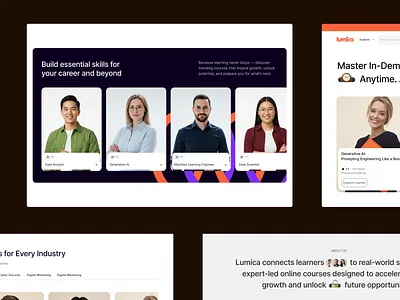 Lumica — Learn Skills That Drive Your Future conversiondesign course edtech education educationplatform landingpage learningplatform onlinecourse onlinelearning productdesign skillbasedlearning ui uiuxdesign uxcasestudy webdesign