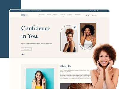 J Rose beauty design home landing page ui web