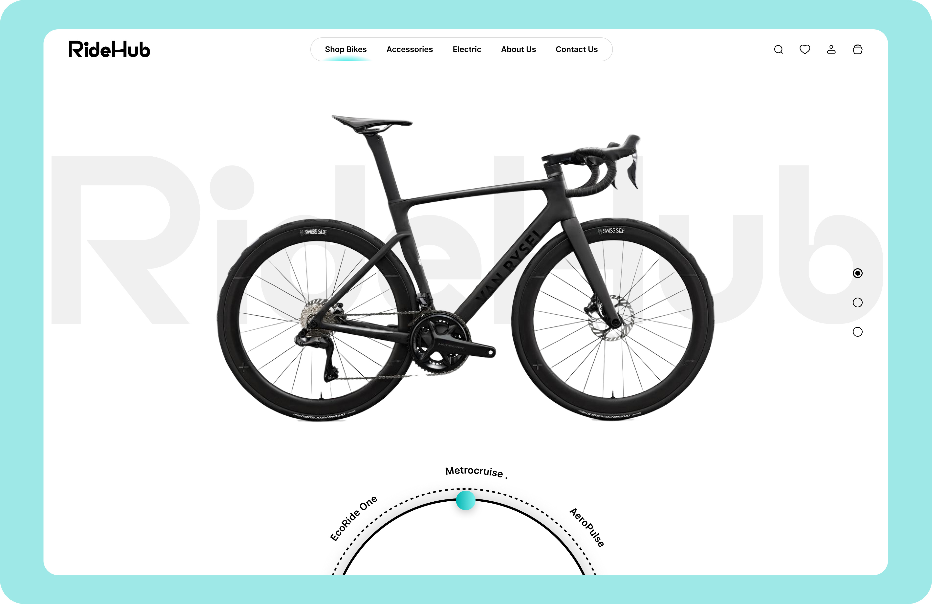 RideHub – Modern Bicycle E-Commerce Website Design ui