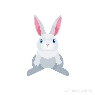 Christmas Rabbit 1, vector daily illustration 2022 2d artwork branding bunny challenge character christmas daily design flat game design icon illustration logo rabbit ui vector