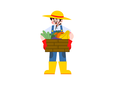 Farmer Holding a Vegetable Basket Illustration agricultural lifestyle agriculture illustration countryside lifestyle eco farming art farm harvest art farm to table concept farmer and harvest art farmer illustration fresh produce concept gardening illustration harvest scene healthy food illustration local produce scene nature and farming organic farming rural life art rural work illustration sustainable farming concept vegetable basket art vegetable garden art