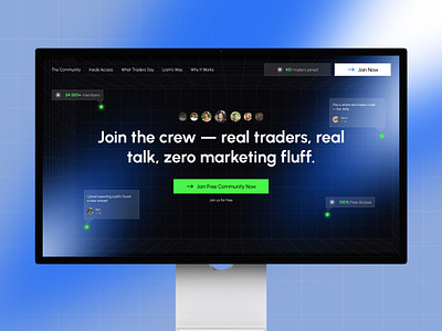 Fintech Trading Community Website ✸ Education community platform education fintech hero hero image homepage landing page mobile design responsive design trading ui ui design ux ux design website design