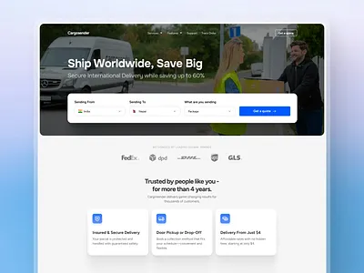 Cargosender redesign branding design illustration landing page logo ui ui design ui designs uidesign webdesign
