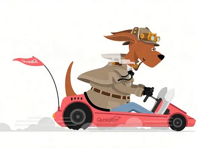 Qualaroo is fast branding character illustration mascot