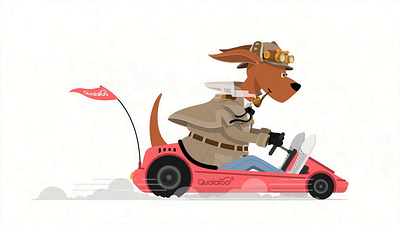 Qualaroo is fast branding character illustration mascot