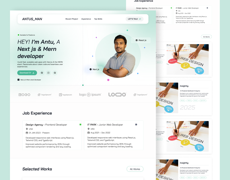 Personal Portfolio Website - Ui Ux Deisgn branding cleanui creativeportfolio designerportfolio designinspiration interfacedesign landingpagedesign minimaldesign modernui personalportfolio portfoliowebsite productdesign responsiveui uidesign uiux uxdesign uxuidesign visualdesign webdesign websitedesign