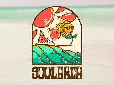 Soul Arch Apparel Illustration 80s logo apparel design beach flower illustration hand drawn hand drawn logo retro retro logo sun illustration sunflower logo surf surf illustration surf logo surfboard tropical wave illustration wave logo