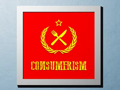 Consumerism b3d consumerism logo parody satirical