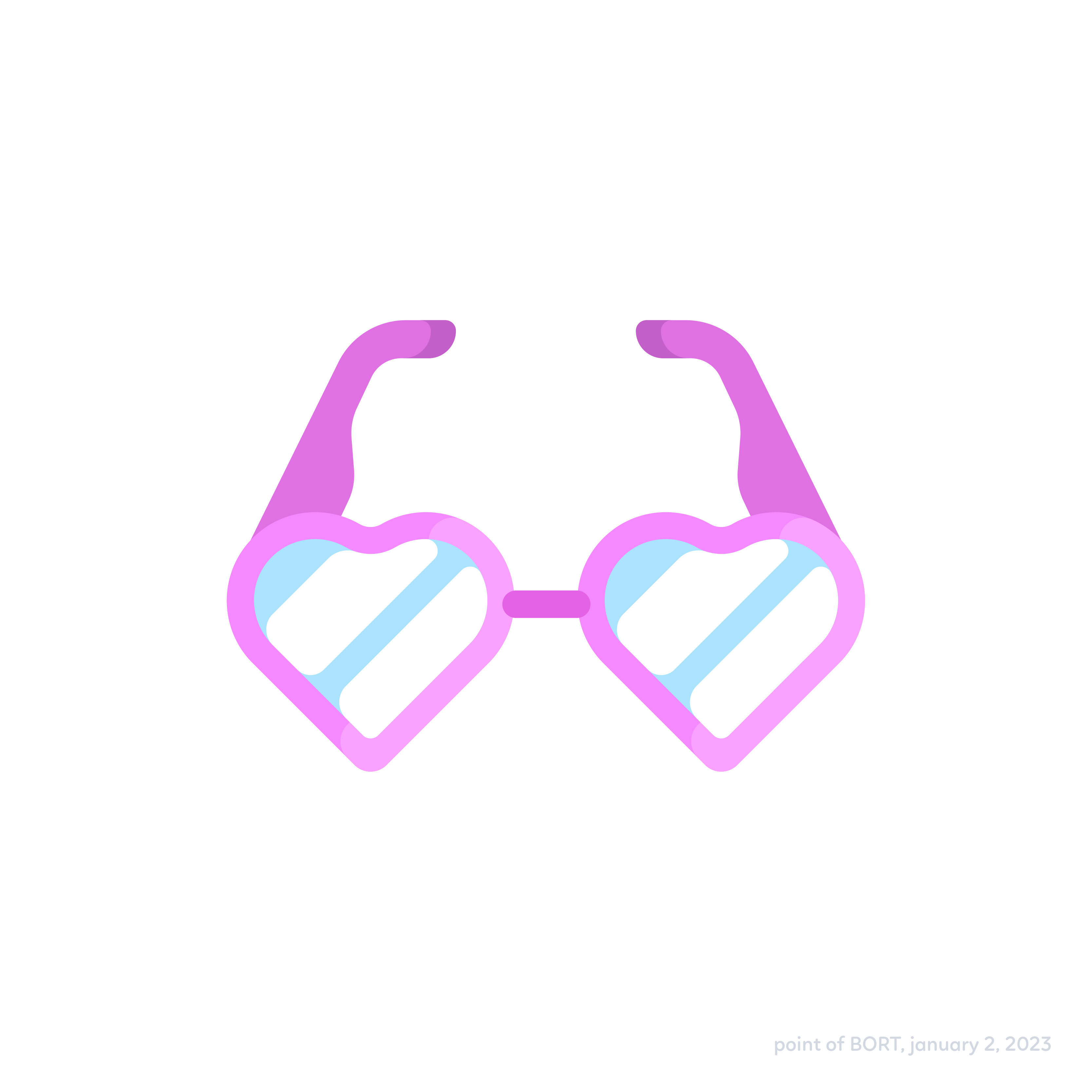Heart-shaped summer glasses, vector daily illustration 2023 2d artwork branding challenge daily design flat glasses graphic design icon illustration inspiration logo summer ui vector