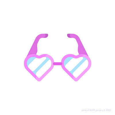 Heart-shaped summer glasses, vector daily illustration 2023 2d artwork branding challenge daily design flat glasses graphic design icon illustration inspiration logo summer ui vector