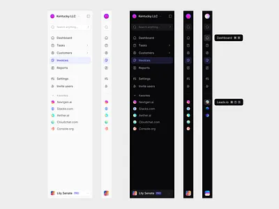 Collapsible Sidebars app design nav bar navigation product design sidebar ui ui design ux ux design