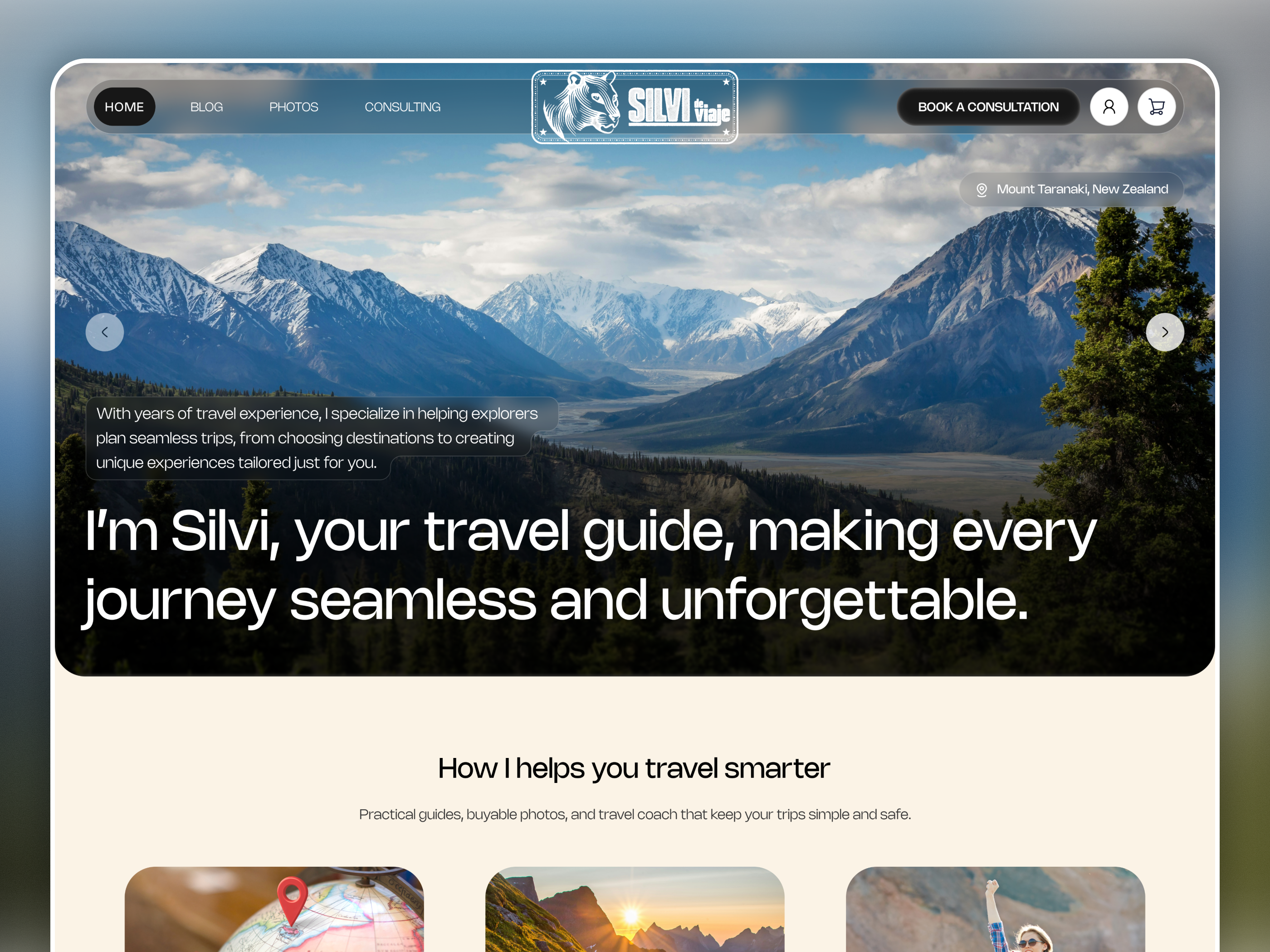 Silvi De Viaje — Travel Experience Website cleanui creative design insperation digital design figma interface minimaldesign product design shots travel ui travel website ui design uiux userinterface ux design web design website website design