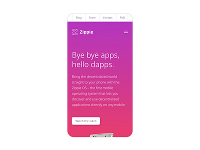 Zippie — Mobile Website UI for dApps OS blockchain crypto design system ethereum fintech mobile responsive ui uiux website