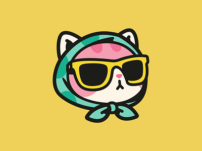 Fashion Cat animal animal logo branding cartoon cat cat character character colorful cute cute logo fashion icon identity illustration kitten kitty logo mark mascot pet