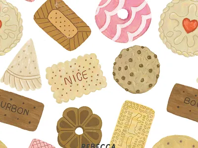 Biscuit Repeat Pattern biscuits digital illustration illustration pattern pattern design photoshop surface pattern