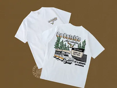 Go Outside And Adventure badge badgedesign ilustation outdoor tsirht vintage western