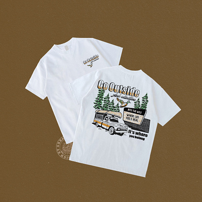 Go Outside And Adventure badge badgedesign ilustation outdoor tsirht vintage western