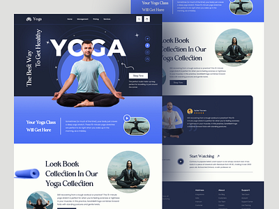 Yoga - Landing Page Design design exercise falconthought fitnes fitness club gym gymnastics landing page meditation personal training relax sport ui ux web website workout yoga yoga landing page yoga pose