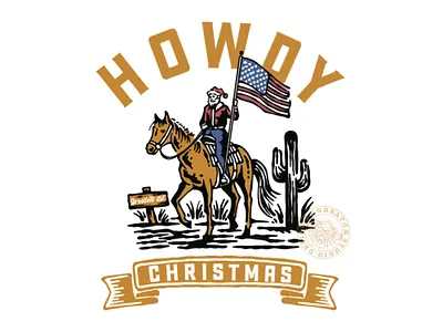 Howdy Christmas availlable greatonwork horse howdy rodeo santa vintage western