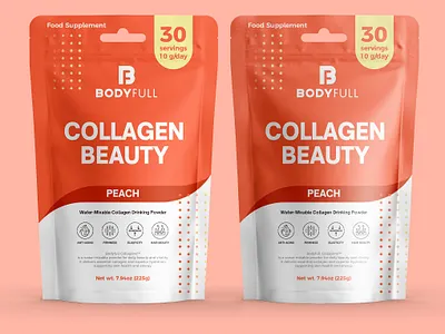 Bodyfull Collagène Pouch Design brand and packaging graphic design packaging design pouch design